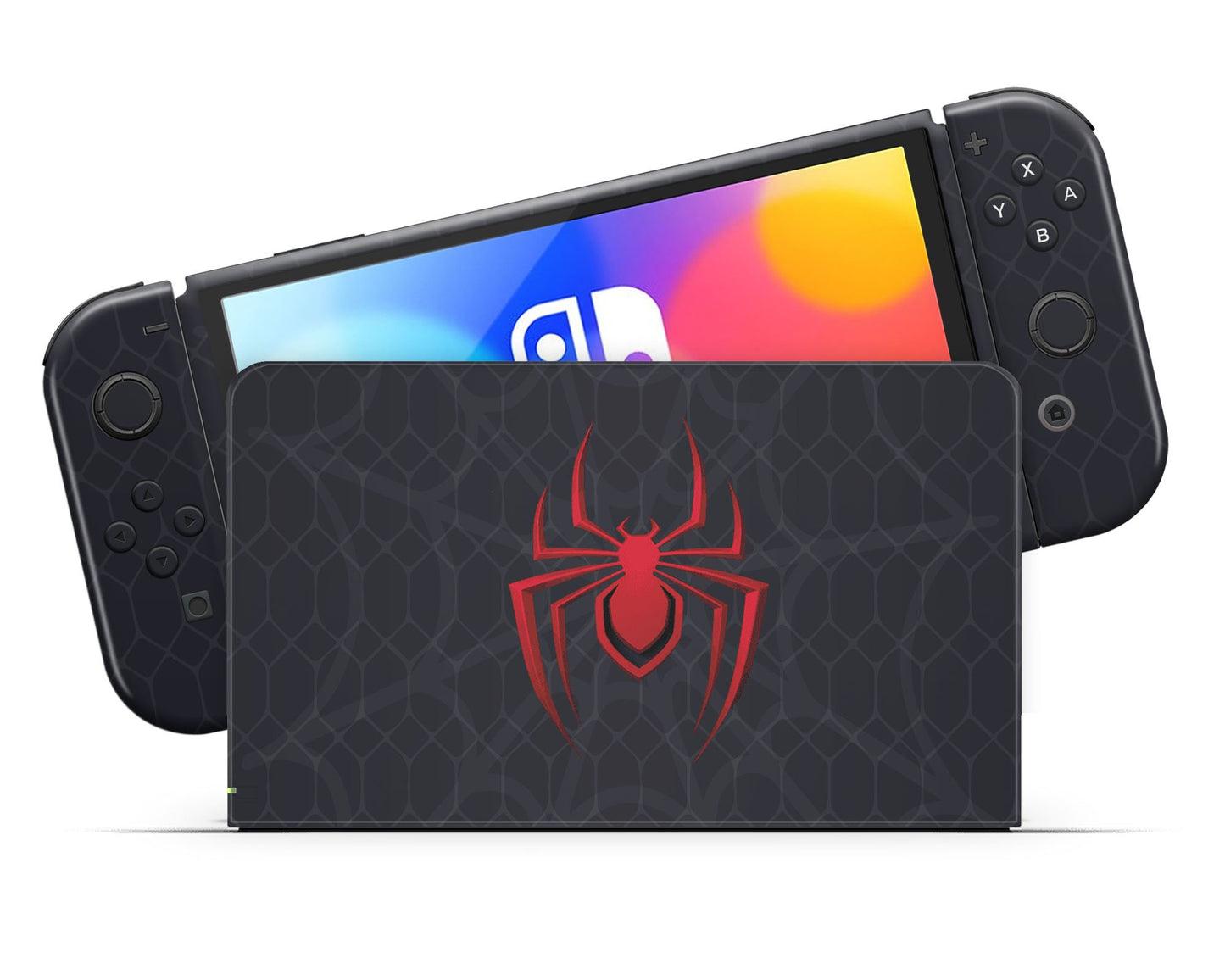 Lux Skins Nintendo Switch OLED Spiderman Miles Morales Full Set Skins - Pop culture Spiderman Skin