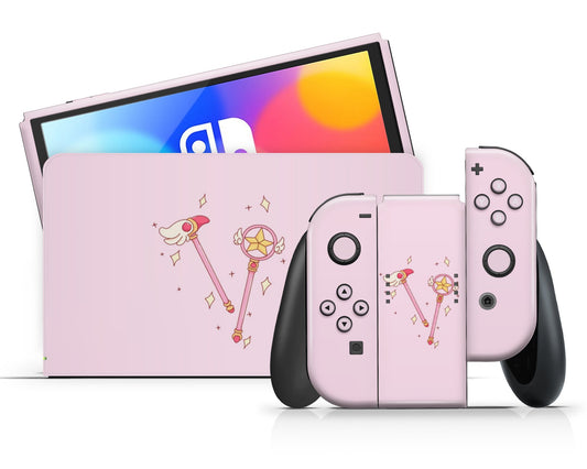 Lux Skins Nintendo Switch OLED Cardcaptor Sakura Wand Full Set Skins - Pop culture Cardcaptor Sakura Skin