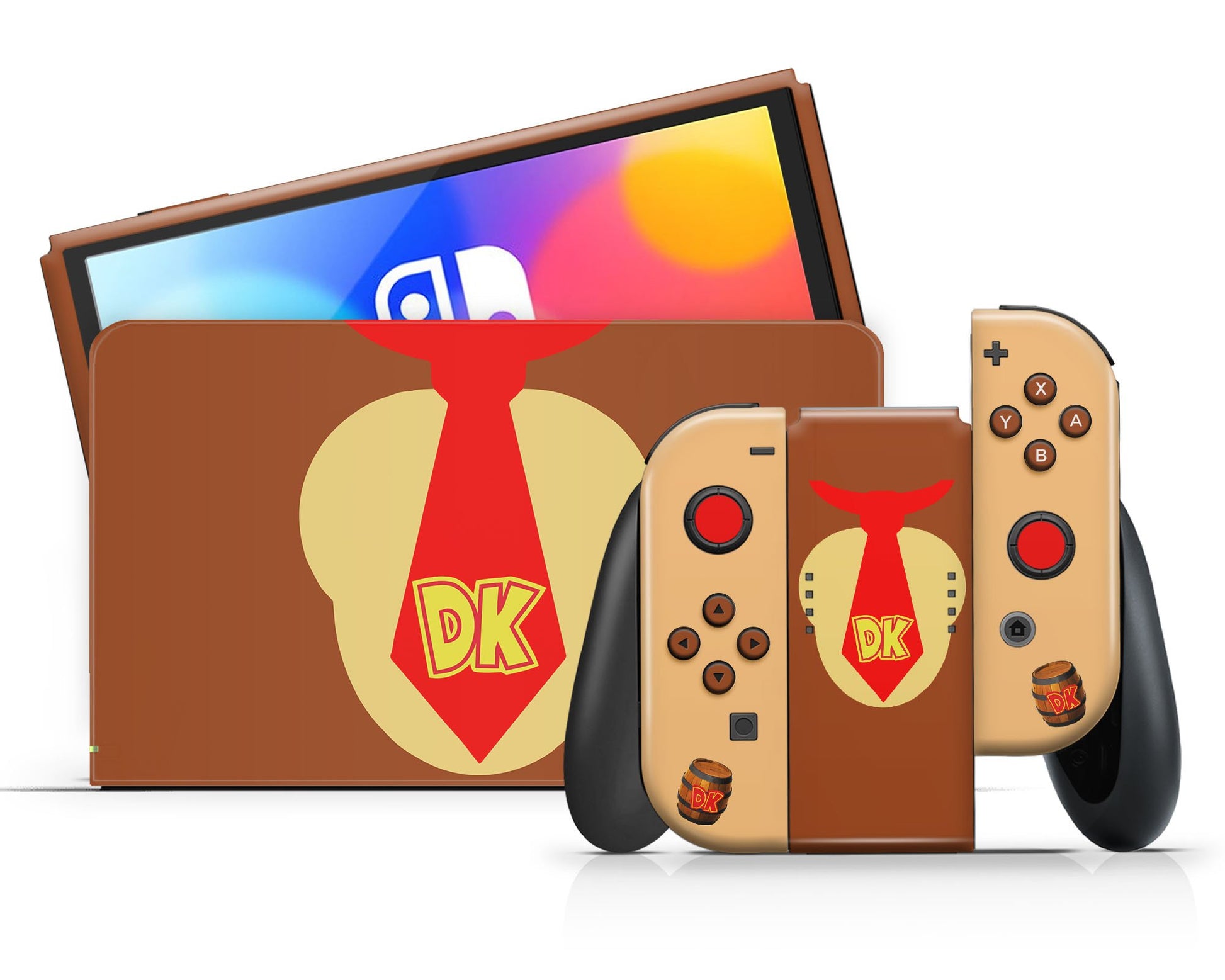 Lux Skins Nintendo Switch OLED Donkey Kong Minimalist Full Set Skins - Pop Culture Mario Skin