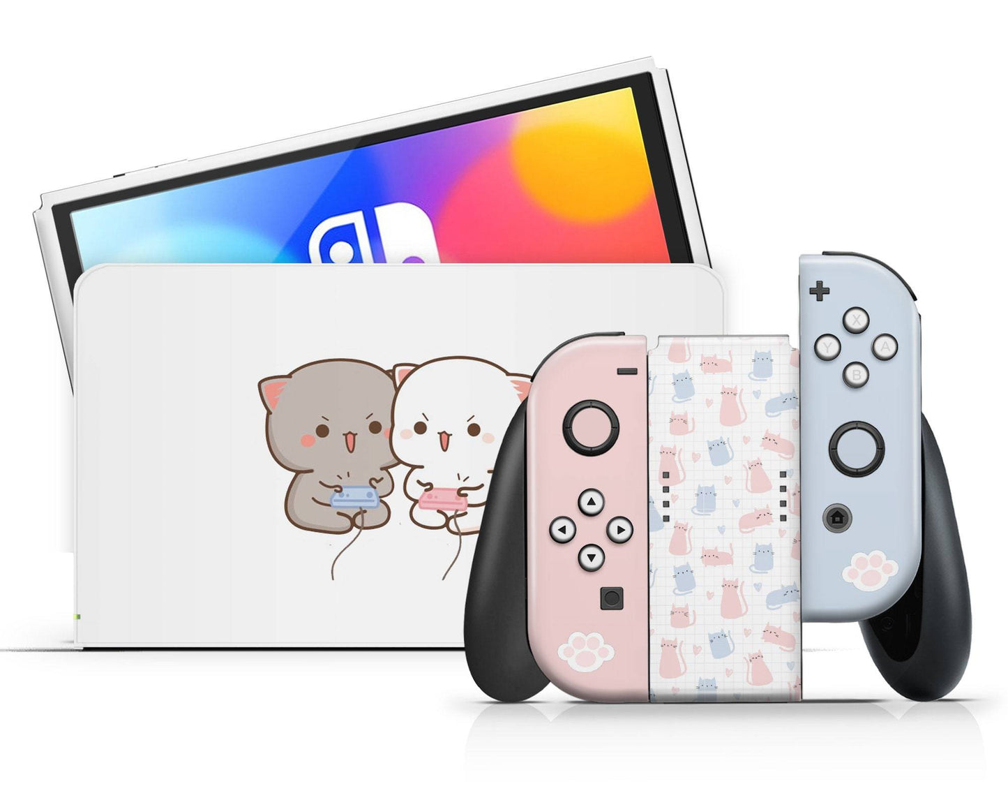 Lux Skins Nintendo Switch OLED Gaming Cat Cute Pattern Full Set Skins - Art Animals Skin