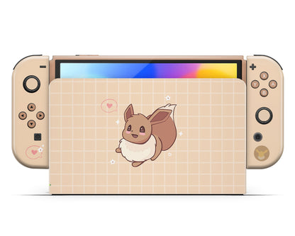 Lux Skins Nintendo Switch OLED Cute Pokemon Eevee Full Set Skins - Pop culture Pokemon Skin