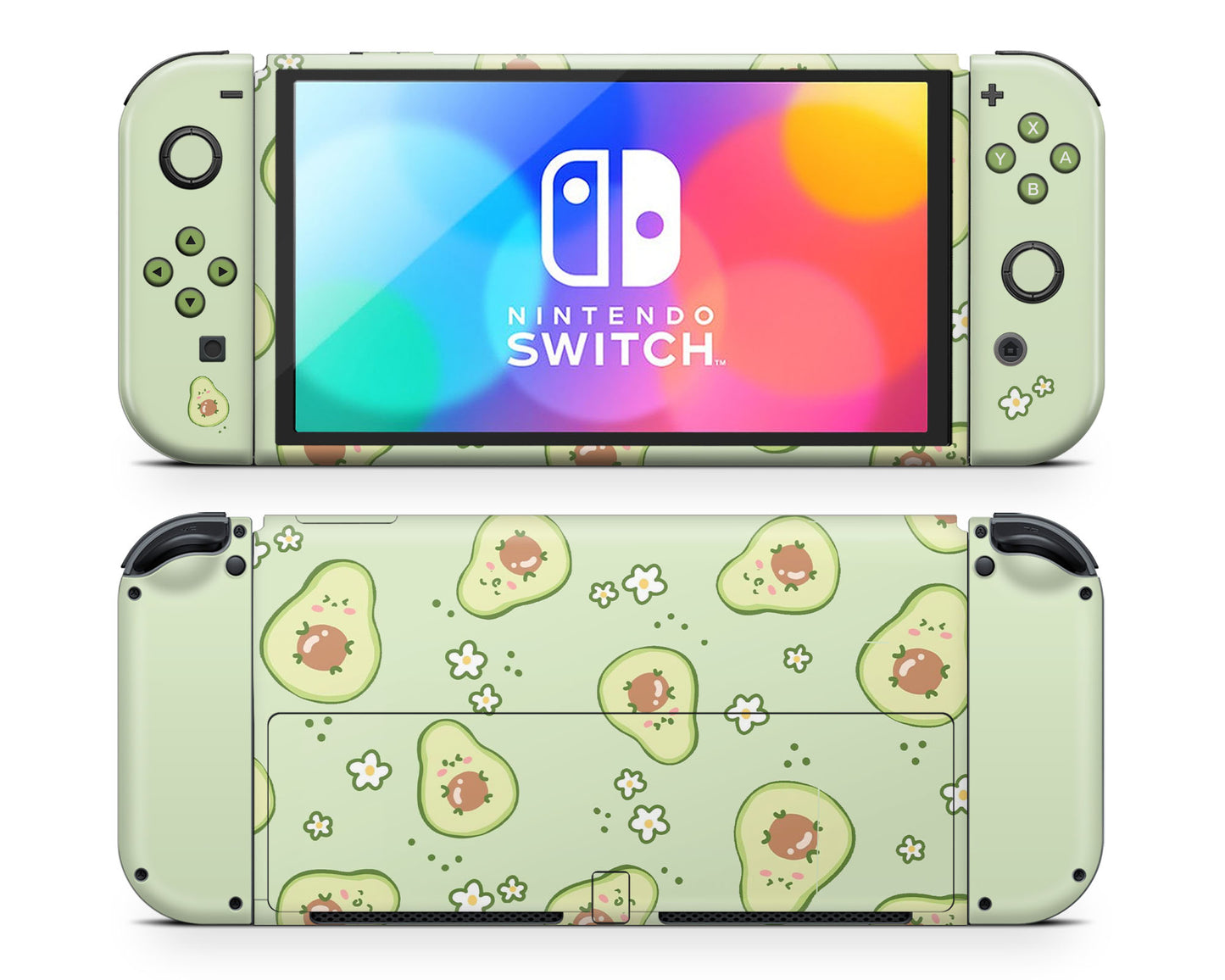 Cute Avocado Pattern Nintendo Switch Skin