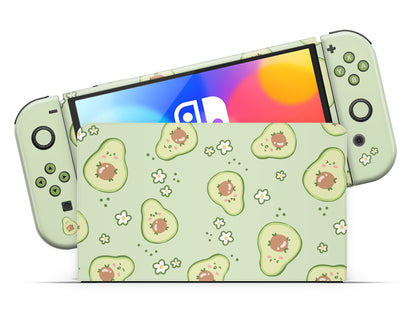 Cute Avocado Pattern Nintendo Switch Skin