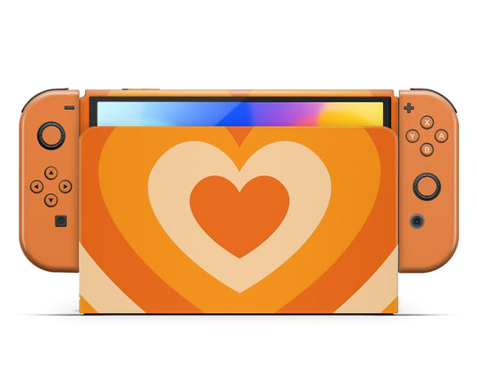 Pumpkin Latte Retro Hearts Nintendo Switch Skin