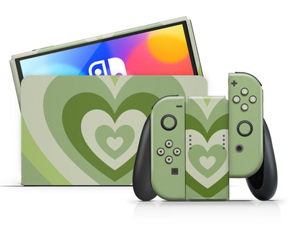 Matcha Retro Hearts Nintendo Switch Skin