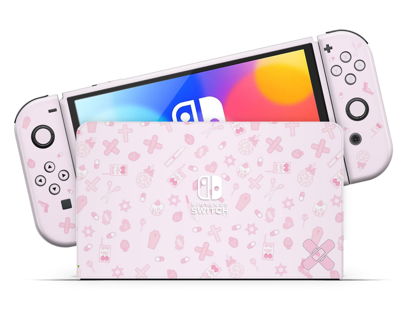 I Love Pink Nintendo Switch OLED Skin