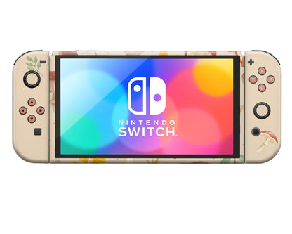 Lux Skins Nintendo Switch OLED Beige Mushroom Forest Classic no logo Skins - Art Floral Skin