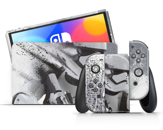 Lux Skins Nintendo Switch OLED Star Wars Stormtrooper White Full Set Skins - Pop culture Star Wars Skin