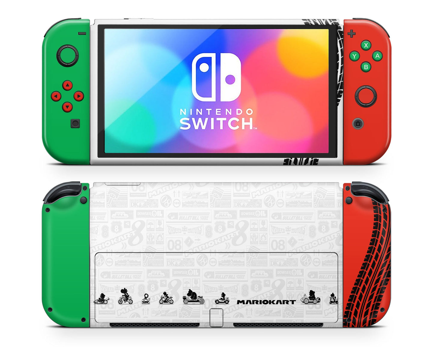 Lux Skins Nintendo Switch OLED Mario Kart Full Set Skins - Pop culture Mario Skin