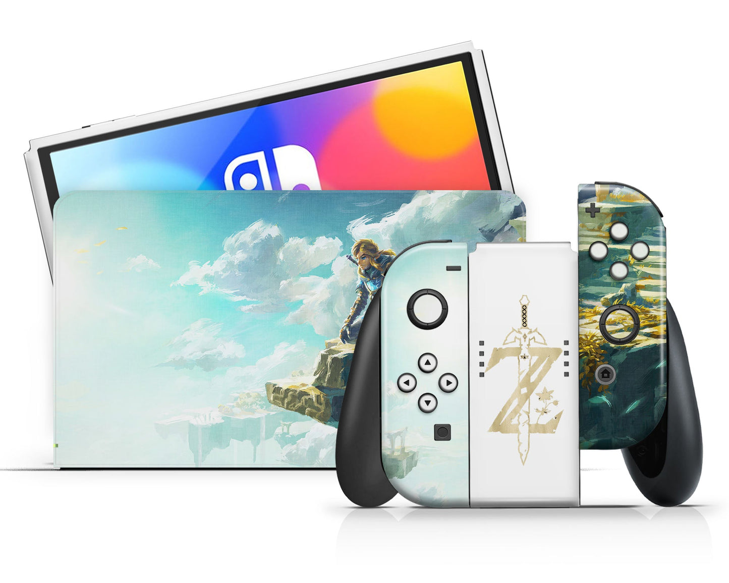 Lux Skins Nintendo Switch OLED Zelda Tears of the Kingdom Minimalist Full Set Skins - Pop culture Zelda Skin