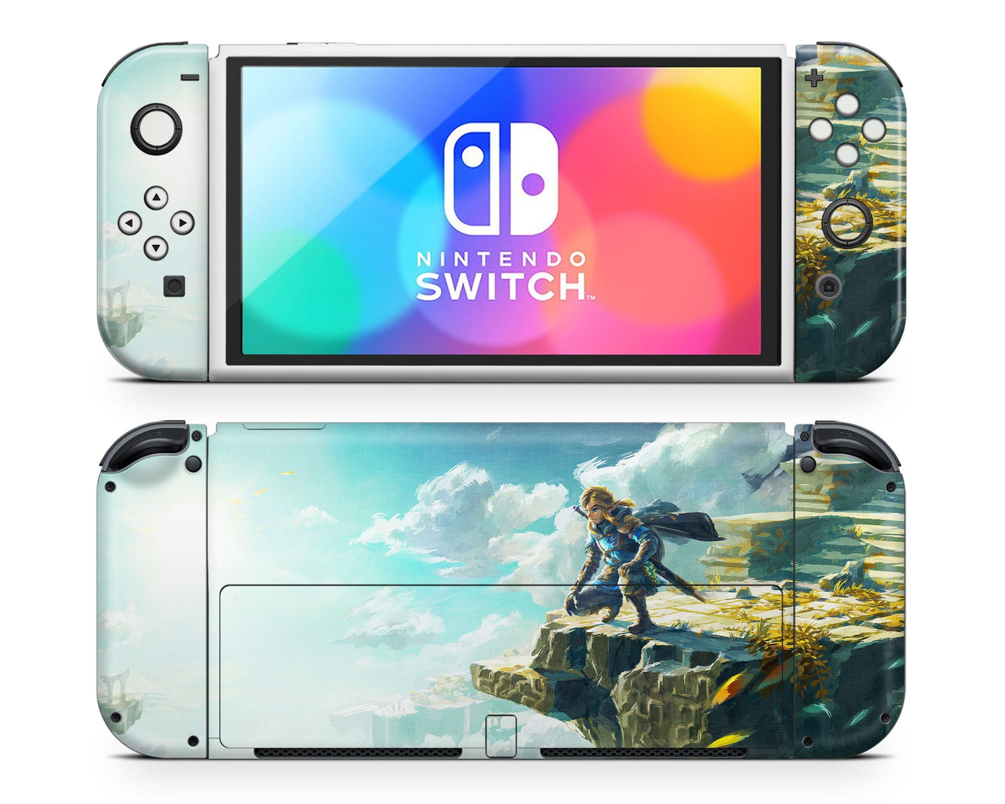 Lux Skins Nintendo Switch OLED Zelda Tears of the Kingdom Minimalist Full Set Skins - Pop culture Zelda Skin