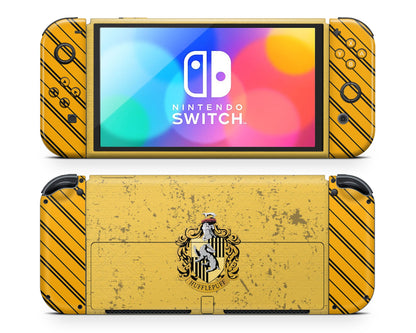 Lux Skins Nintendo Switch OLED Harry Potter Hufflepuff Full Set Skins - Pop culture Harry Potter Skin