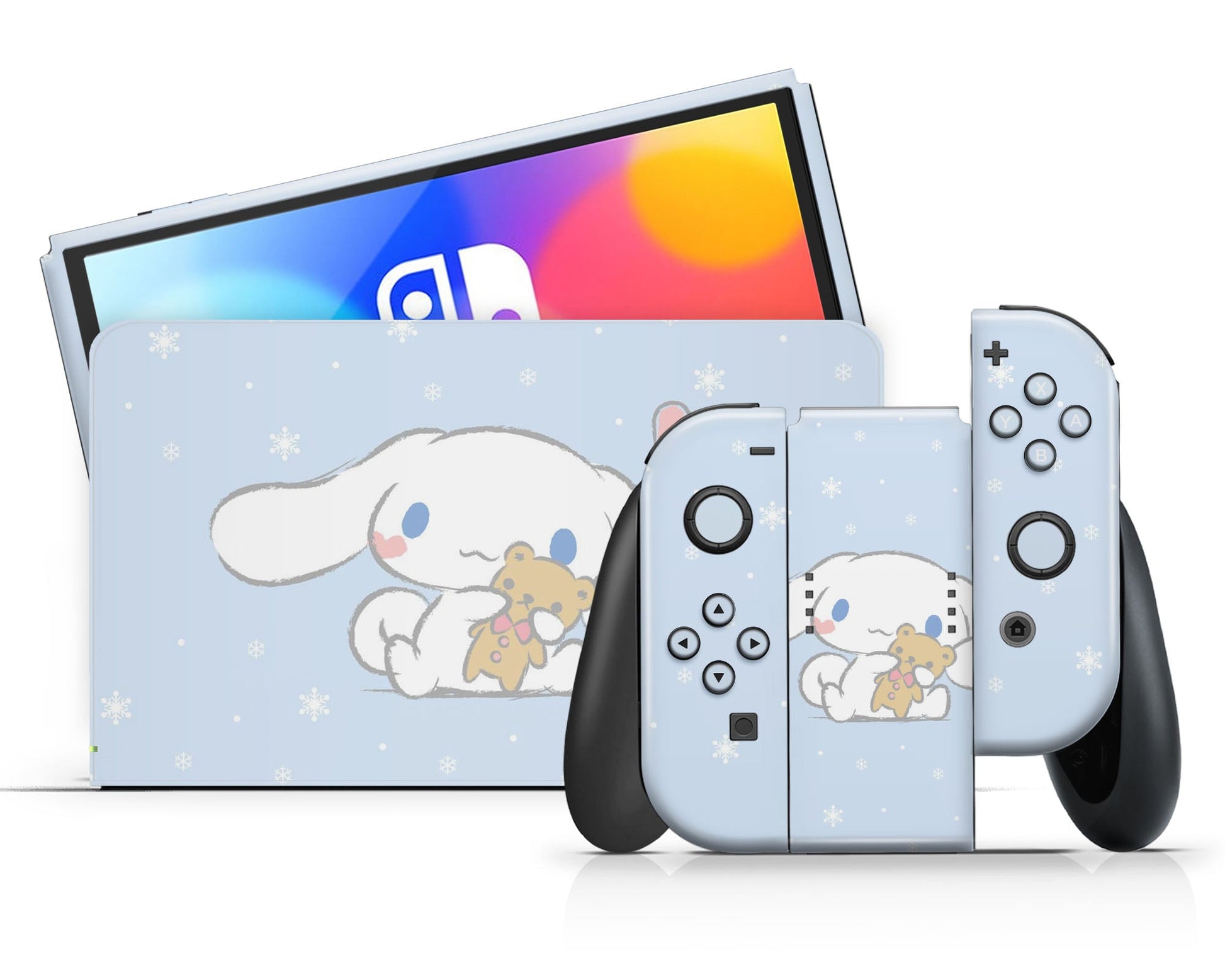 Lux Skins Nintendo Switch OLED Cinnamoroll Baby Blue Full Set Skins - Anime Cinnamoroll Skin