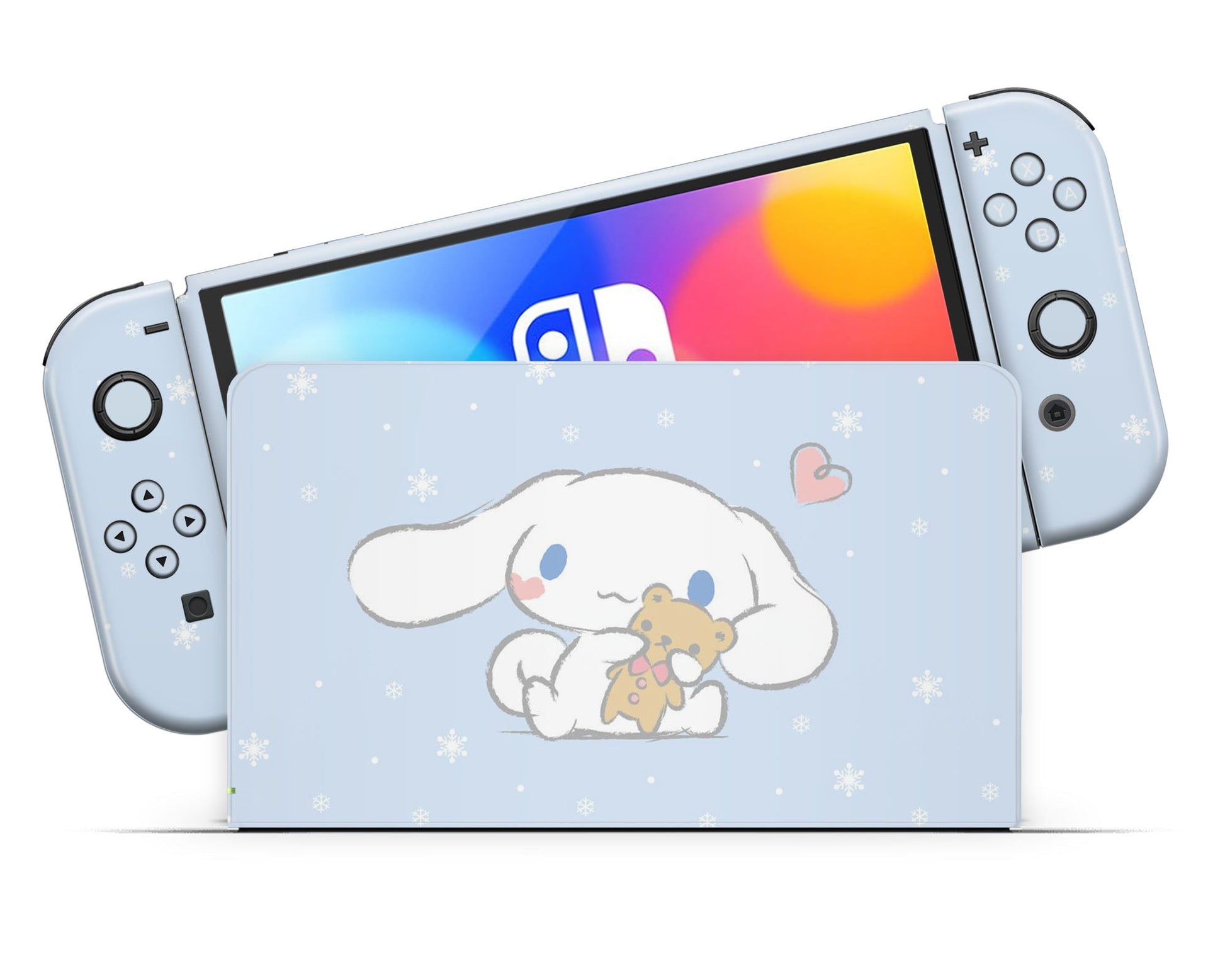 Lux Skins Nintendo Switch OLED Cinnamoroll Baby Blue Full Set Skins - Anime Cinnamoroll Skin