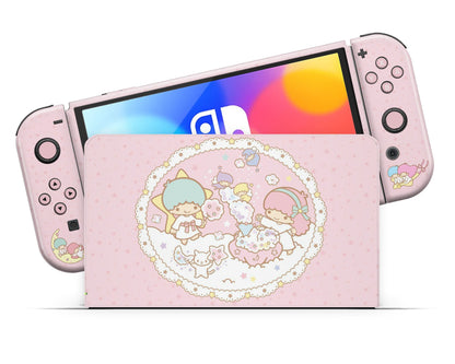 Lux Skins Nintendo Switch OLED Little Twin Star Pink Full Set Skins - Pop culture My Little Twin Star Skin