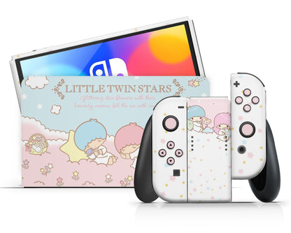 Lux Skins Nintendo Switch OLED Little Twin Star Dreamy White Full Set Skins - Pop culture My Little Twin Star Skin