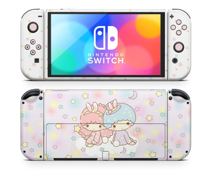 Lux Skins Nintendo Switch OLED Little Twin Star Dreamy White Full Set Skins - Pop culture My Little Twin Star Skin