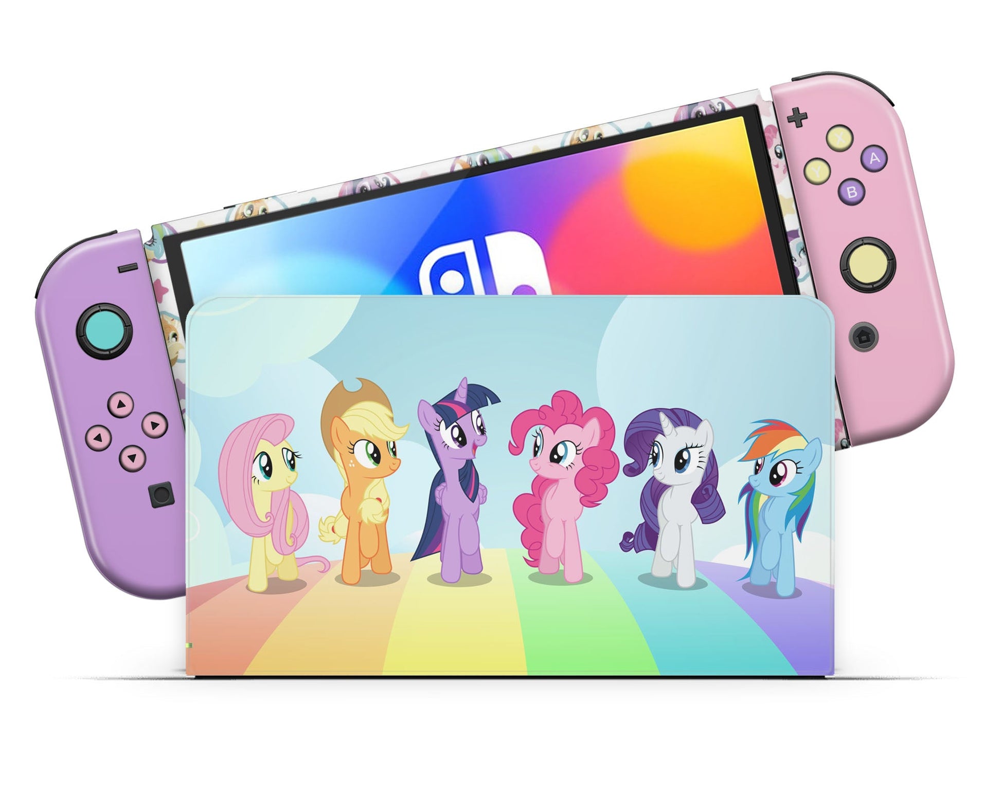 Lux Skins Nintendo Switch OLED My Little Pony Full Set +Tempered Glass Skins - Pop culture My Little Pony Skin