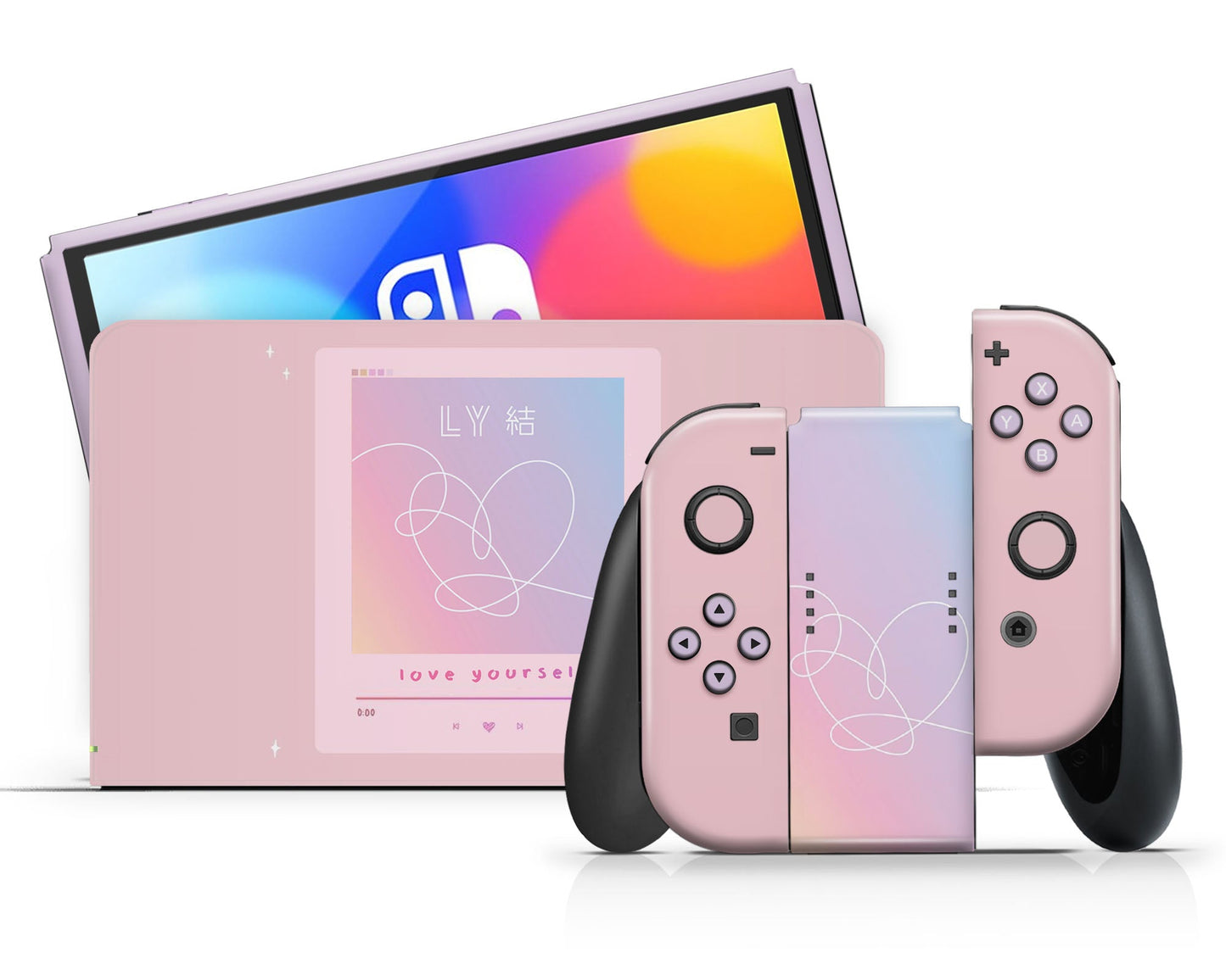 Lux Skins Nintendo Switch OLED BTS Love Yourself Full Set Skins - Pop culture BTS Skin