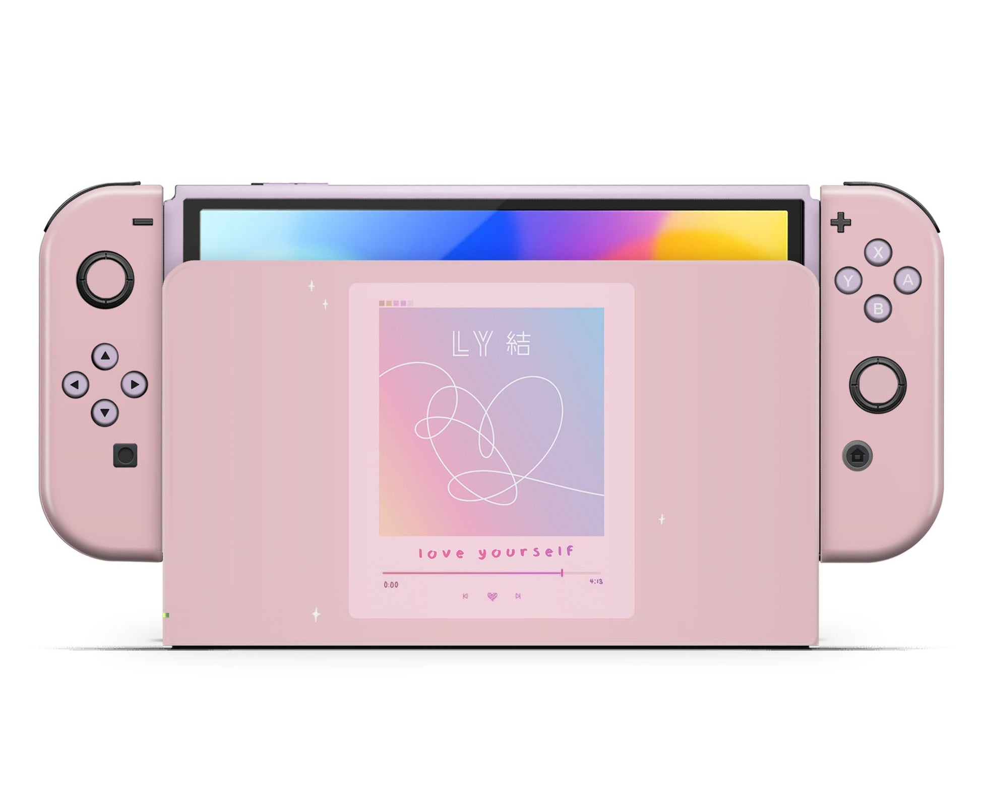 Lux Skins Nintendo Switch OLED BTS Love Yourself Full Set +Tempered Glass Skins - Pop culture BTS Skin