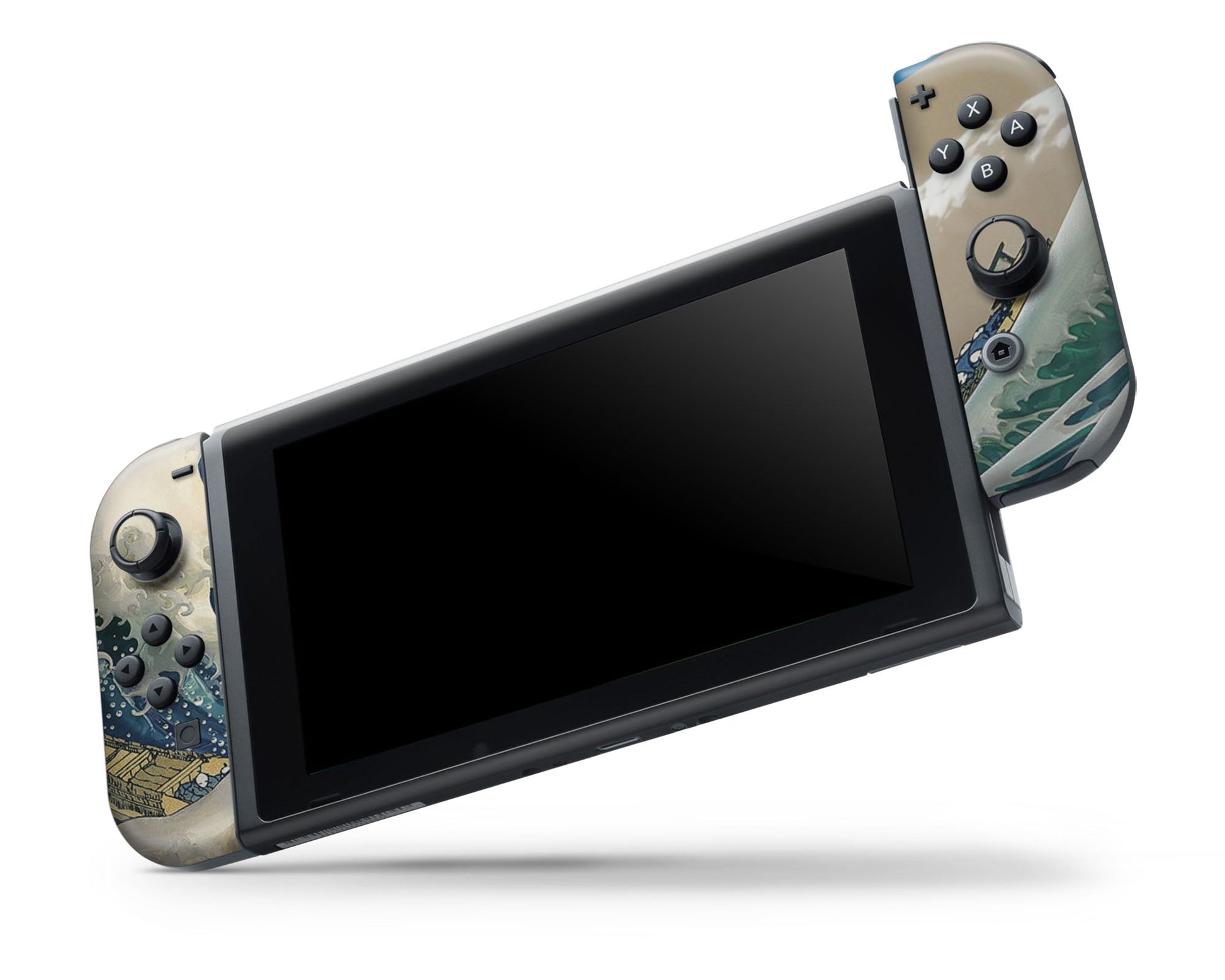 Lux Skins Nintendo Switch OLED Great Wave off Kanagawa Retrowave Full Set +Tempered Glass Skins - Art Artwork Skin