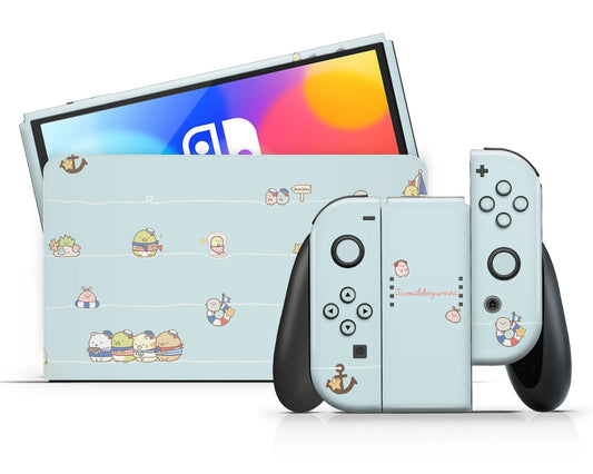 Lux Skins Nintendo Switch OLED Sumikko Gurashi Set Sail Full Set Skins - Pop culture Sumikko Gurashi Skin