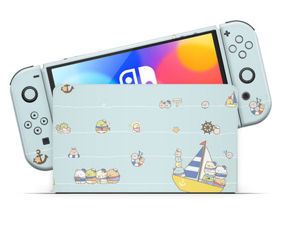 Lux Skins Nintendo Switch OLED Sumikko Gurashi Set Sail Full Set Skins - Pop culture Sumikko Gurashi Skin