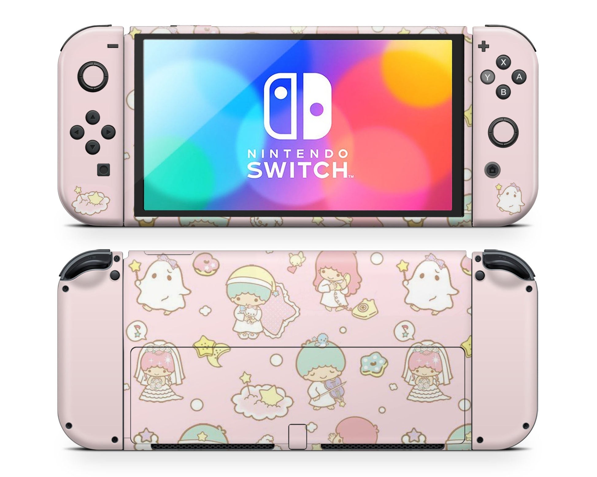 Lux Skins Nintendo Switch OLED Little Twin Star Pony Full Set Skins - Anime Little Twin Stars Skin