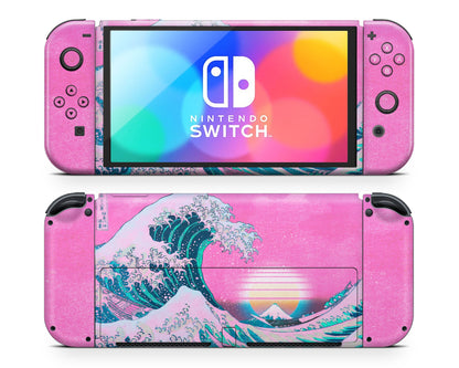 Lux Skins Nintendo Switch OLED Great Wave off Kanagawa Full Set Skins - Art Artwork Skin