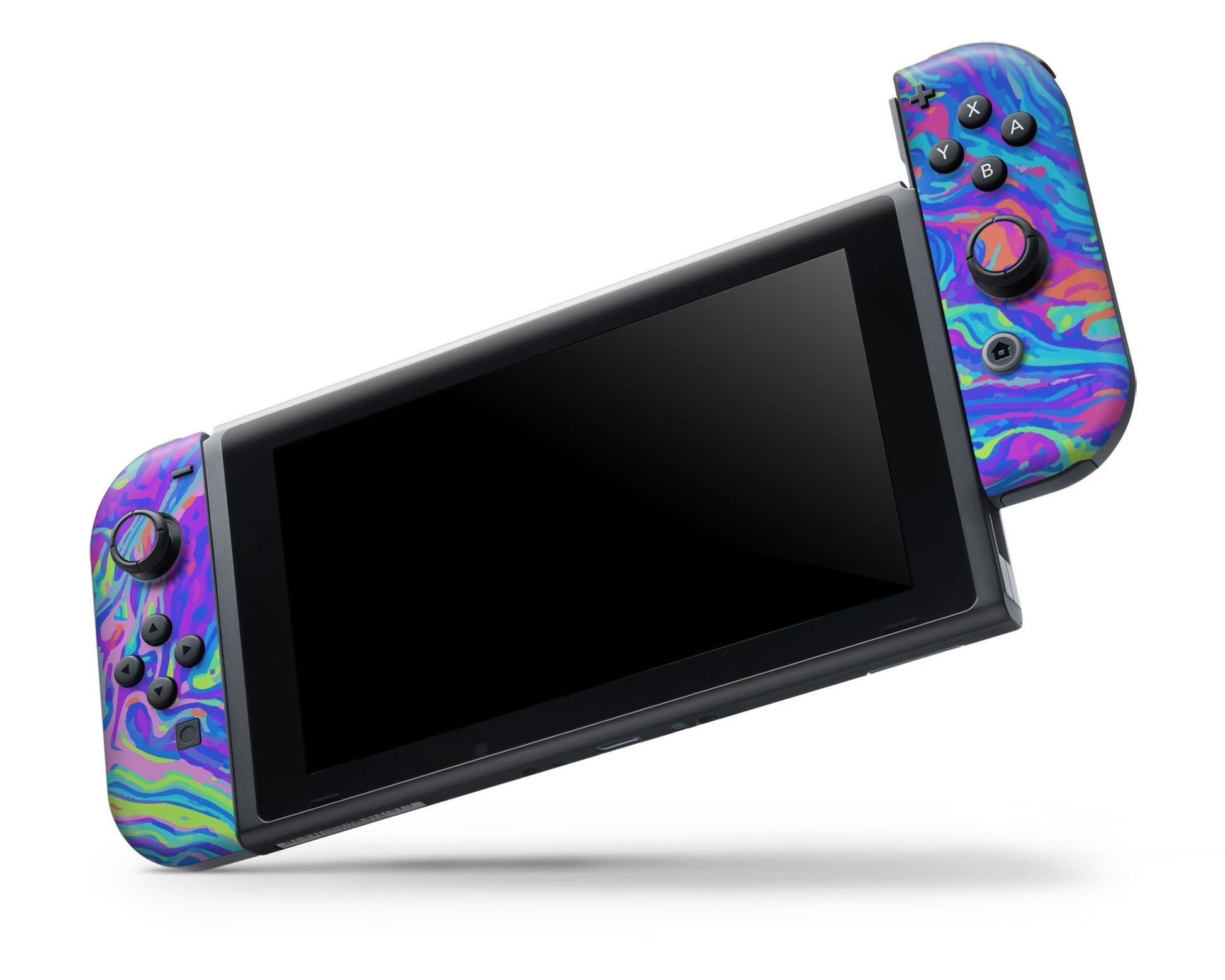 Lux Skins Nintendo Switch OLED Trippy Space Swirls Full Set +Tempered Glass Skins - Pattern Galaxy Skin