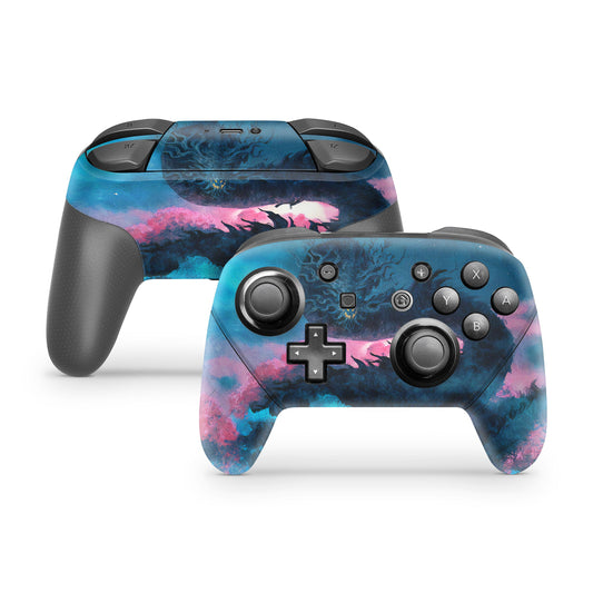 Lux Skins Nintendo Switch Pro Teal DragonSkins - Art Animals Skin