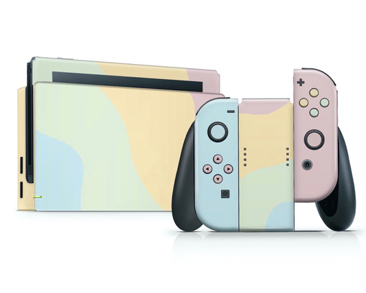 Lux Skins Nintendo Switch Retro Waves Classic no logo Skins - Solid Colours Colour Blocking Skin