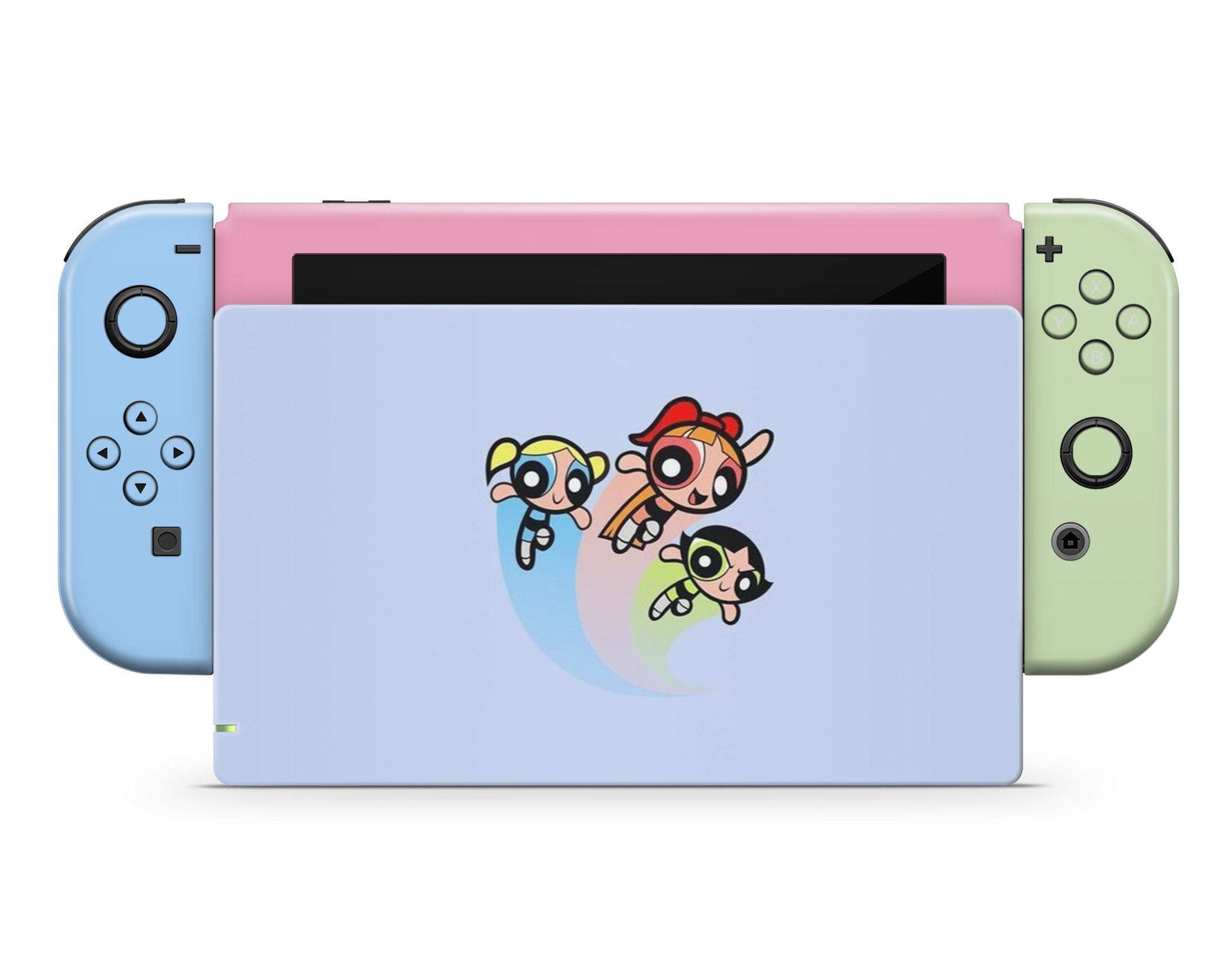 Lux Skins Nintendo Switch Powerpuff girls pastel blue Full Set Skins - Pop culture Powerpuff Girls Skin