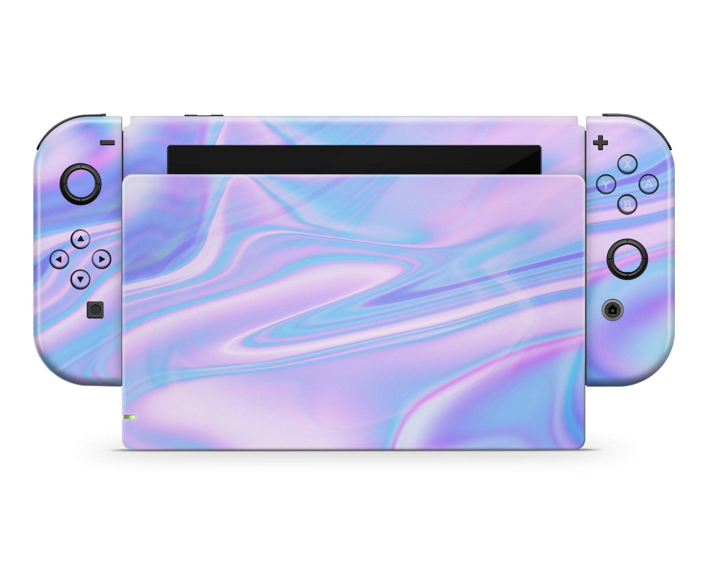 Lux Skins Nintendo Switch Purple Holographic Opal Iridescent Full Set Skins - Solid Colours Gradient Skin