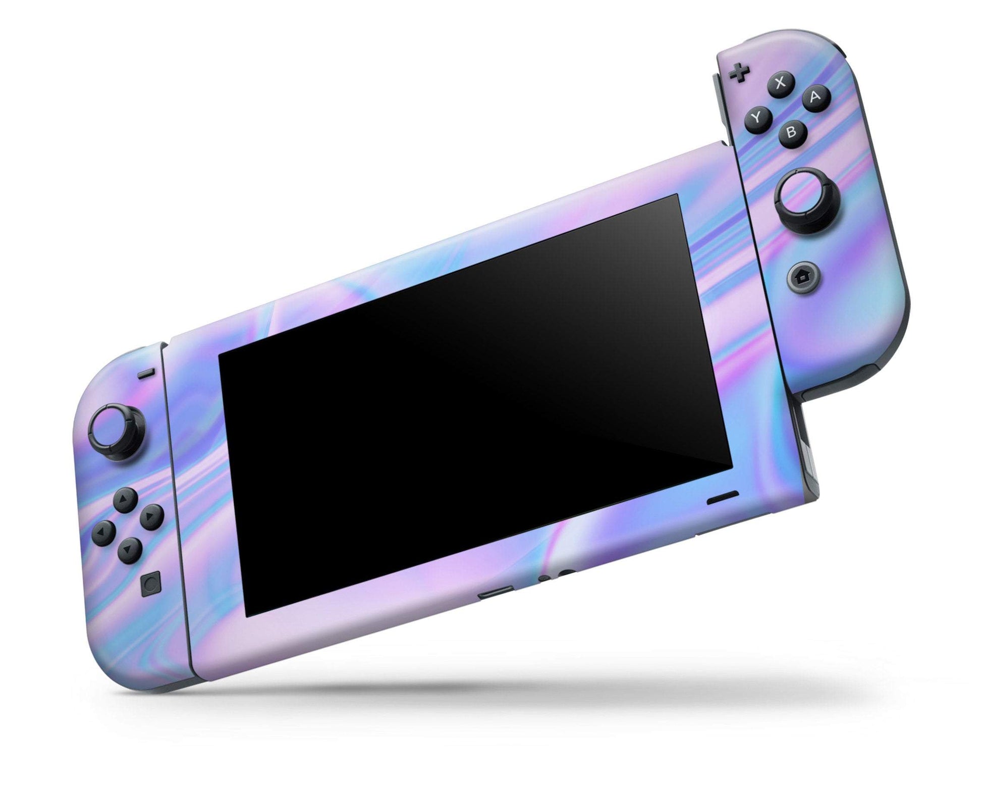 Lux Skins Nintendo Switch Purple Holographic Opal Iridescent Full Set Skins - Solid Colours Gradient Skin