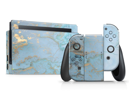 Lux Skins Nintendo Switch Blue Marble Classic no logo Skins - Pattern Marble Skin