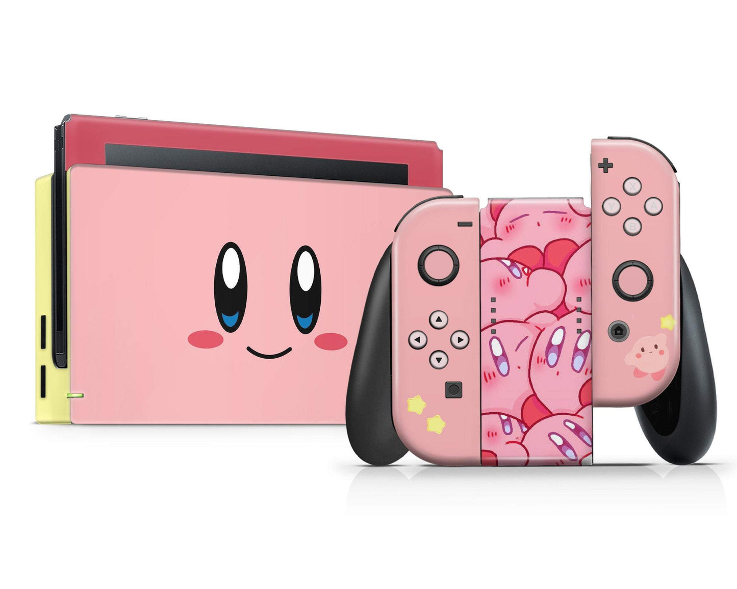 Lux Skins Nintendo Switch Kirby Pastel Pink Highlights Full Set Skins - Pop culture Kirby Skin