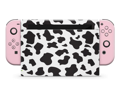 Lux Skins Nintendo Switch Pastel Pink Cow Print Classic no logo Skins - Art Animals Skin