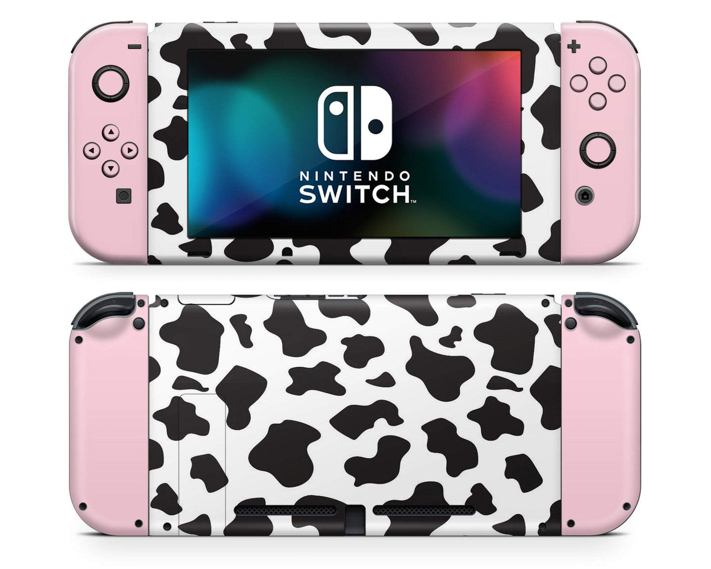 Lux Skins Nintendo Switch Pastel Pink Cow Print Classic no logo Skins - Art Animals Skin