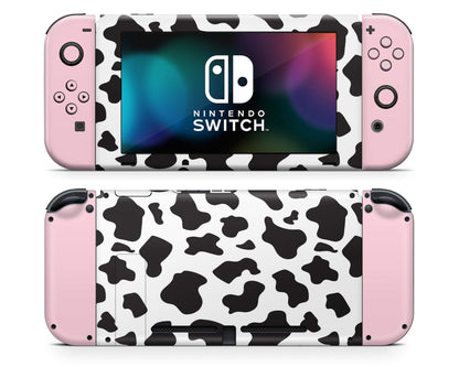 Lux Skins Nintendo Switch Pastel Pink Cow Print Classic no logo Skins - Art Animals Skin