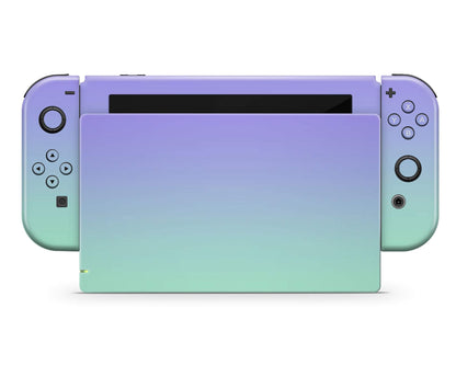 Lux Skins Nintendo Switch Pastel Lavender Teal Gradient Full Set Skins - Solid Colours Gradient Skin