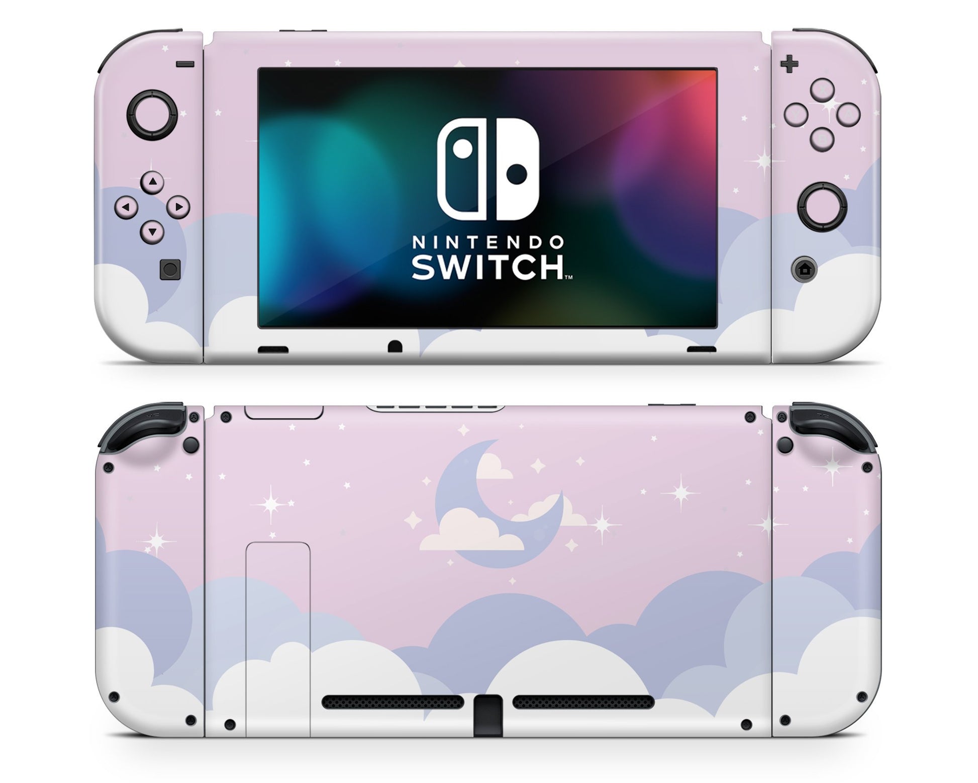 Lux Skins Nintendo Switch Dreamy Pastel Purple Clouds Classic no logo Skins - Art Clouds Skin