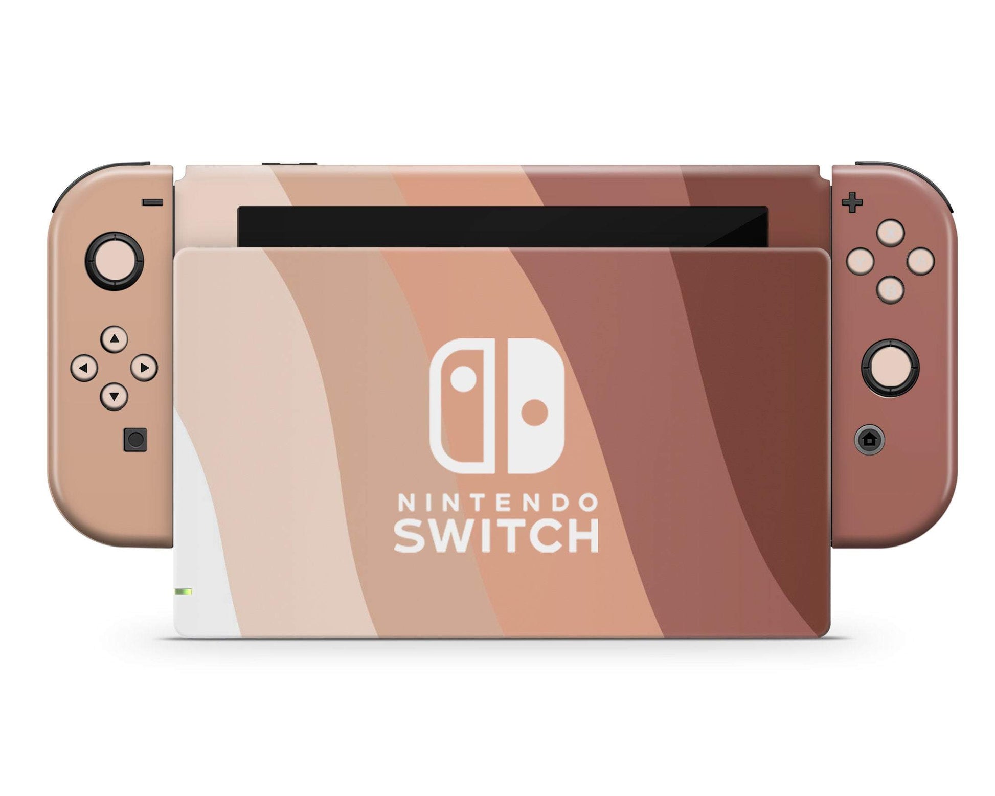 Lux Skins Nintendo Switch Beige Neutral Sand Wave Color Blocking (Nintendo Logo) Classic no logo Skins - Solid Colours Colour Blocking Skin