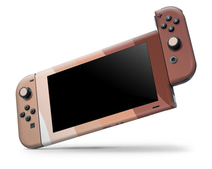 Lux Skins Nintendo Switch Beige Neutral Sand Wave Color Blocking (Nintendo Logo) Classic no logo Skins - Solid Colours Colour Blocking Skin