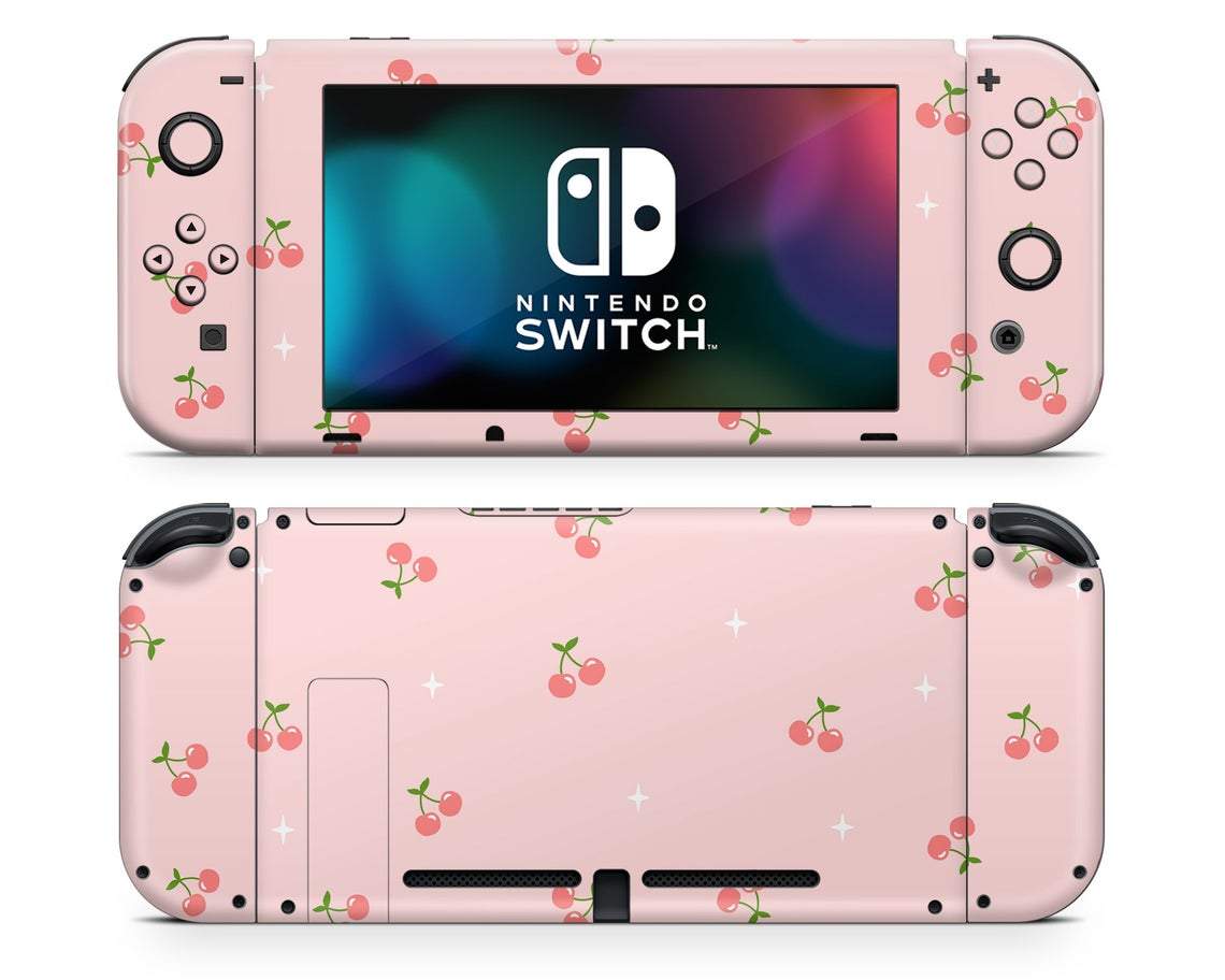 Lux Skins Nintendo Switch Cherry Soft Pastel Pink Classic no logo Skins - Pattern Fruits Skin