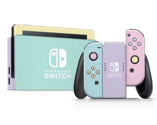 Seafoam Retro 80s Pastel Blocking Nintendo Switch Skin