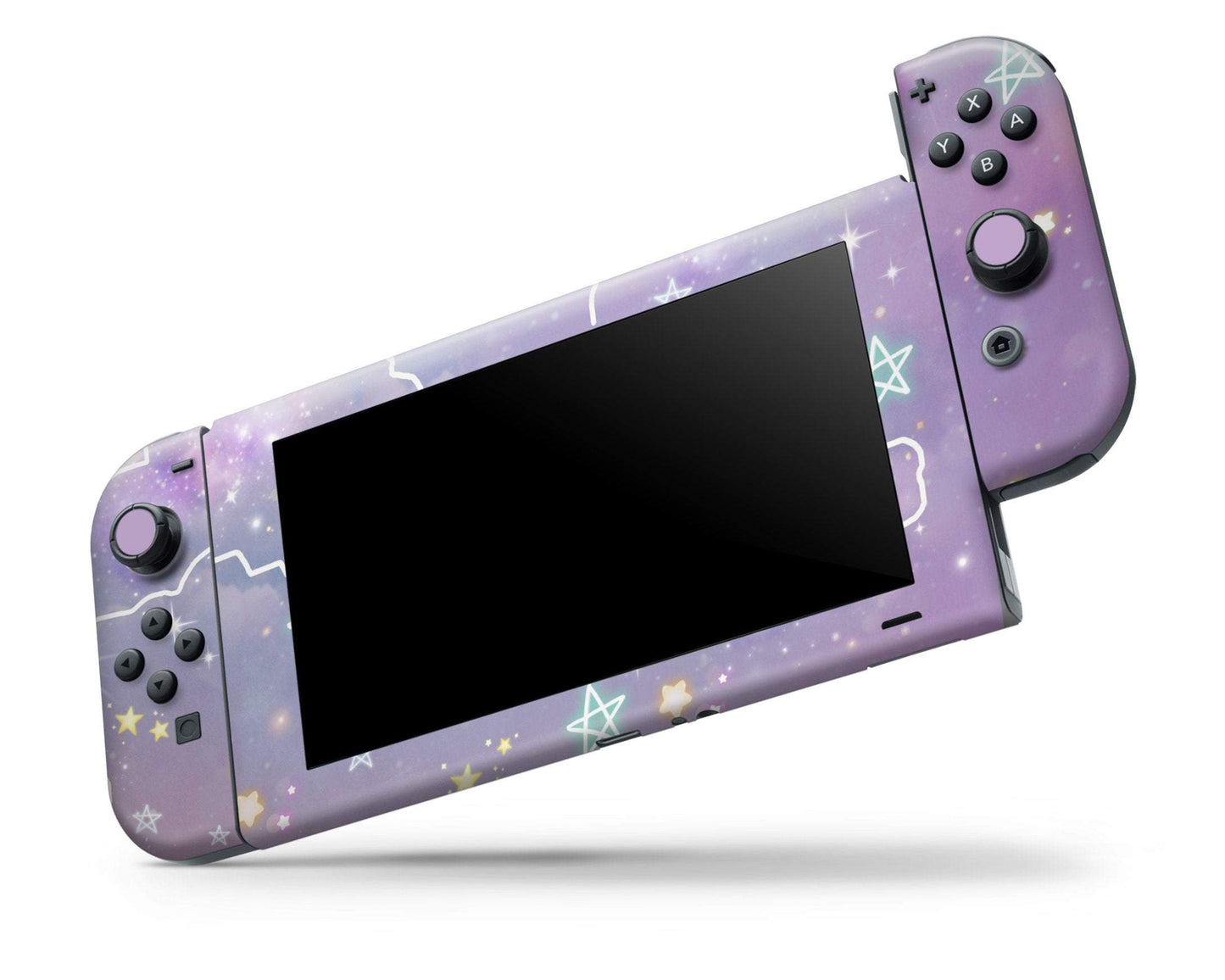 Lux Skins Nintendo Switch Pastel Purple Galaxy Full Set Skins - Pattern Galaxy Skin