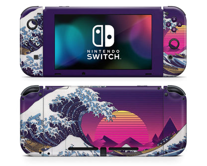 Lux Skins Nintendo Switch Great Wave off Kanagawa Retrowave Classic no logo Skins - Art Artwork Skin