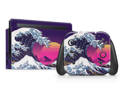 Lux Skins Nintendo Switch Great Wave off Kanagawa Retrowave Classic no logo Skins - Art Artwork Skin