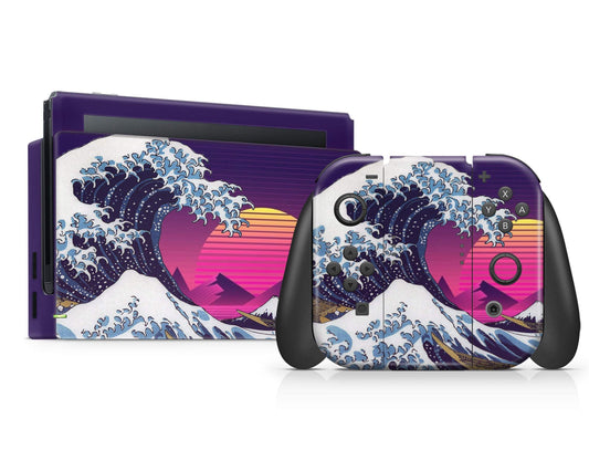 Lux Skins Nintendo Switch Great Wave off Kanagawa Retrowave Classic no logo Skins - Art Artwork Skin